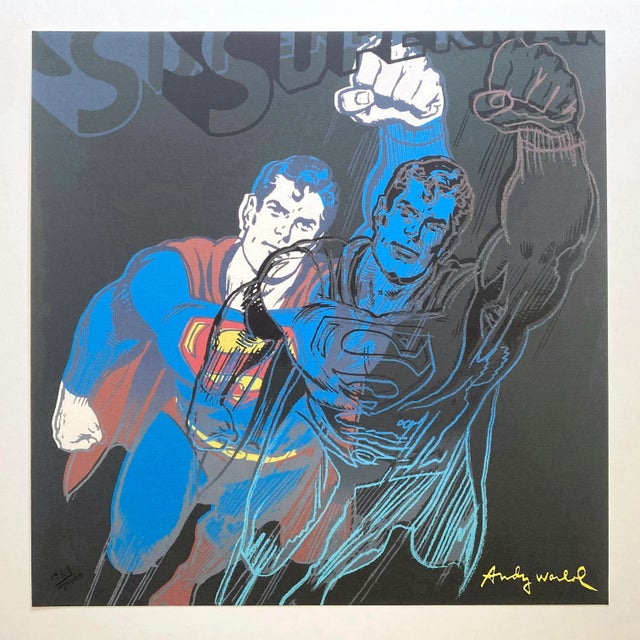 Andy Warhol Vintage 1986 Lmtd Edtn Myth Series Large Fine Art Lithograph Print " Superman " 1981 For Sale - Image 11 of 13