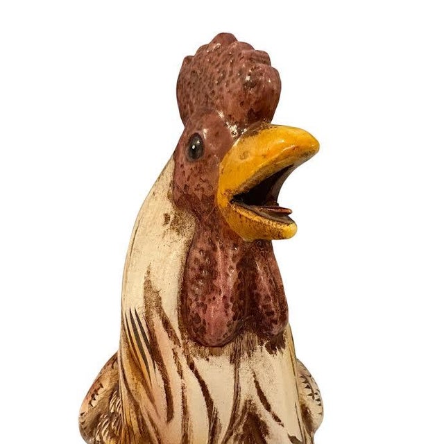 Mid 20th Century Large Italian Ceramic Rooster Figurine/Statue For Sale In Los Angeles - Image 6 of 10