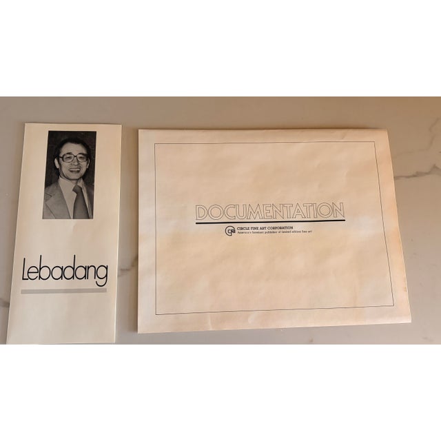 1980s Abstract “Fleurs D’Amitié” Lithograph #17/250 Signed by Lebadang – Large Framed – 45”x24” – With Original Documents For Sale - Image 11 of 12