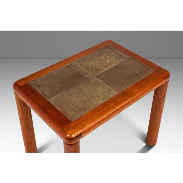 Danish Modern Side / Accent Table in Teak With Tile Top Inlay by Tue Poulson for Hsalev Furniture, Denmark, C. 1960s For Sale In Orlando - Image 6 of 18