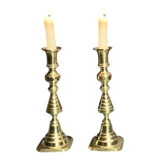 Victorian Brass Candlesticks, 1895, Set of 2 For Sale