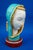 Fabulous bust of the madonna, entirely handcrafted without a mold in majolica ceramic, glazed with lead-rich enamels,...