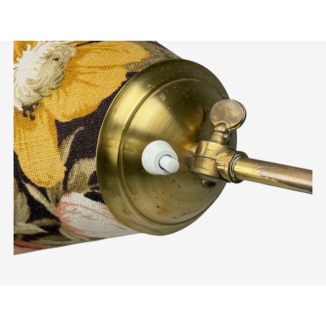 Wood Corona Belysning, Floor Lamp, Wood, Brass, Fabric, Sweden, 1940s For Sale - Image 7 of 18