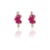 Minimalist Ruby Diamond Huggie Earrings in 18k Solid Rose Gold - 2 Pieces For Sale - Image 4 of 8