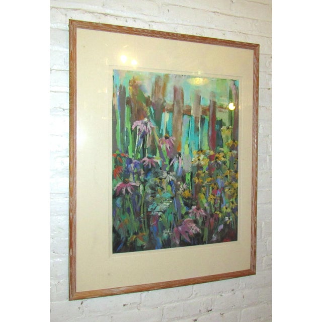 Colorful Garden Framed Painting For Sale - Image 4 of 6