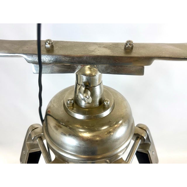 Black Large Vintage Tripod Aluminum Nickled Floor Lamp, 1980s For Sale - Image 8 of 18