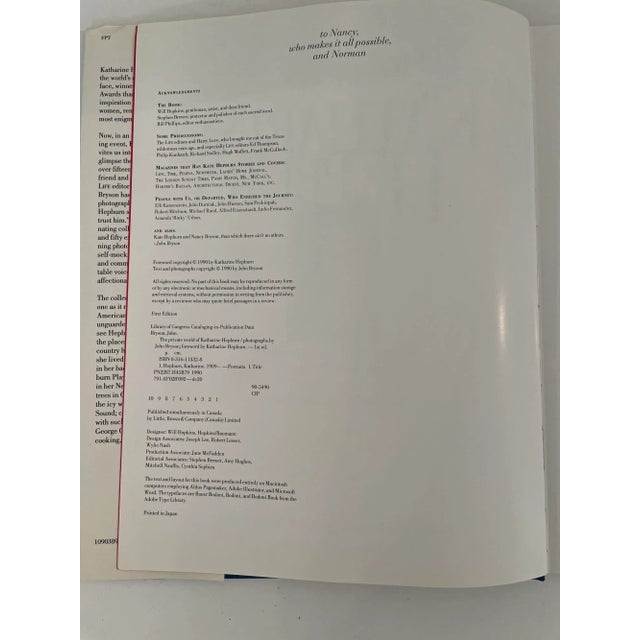 Late 20th Century The Private World of Katharine Hepburn 1990 Hardcover Book For Sale - Image 5 of 11