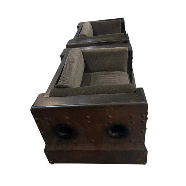 1970s Vintage Bespoke Brutalist Steel Lounge Chairs- Set of 2 For Sale - Image 5 of 6