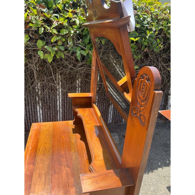 Vintage Carved Wood Dresser With Mirror For Sale In Los Angeles - Image 6 of 8