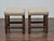 English Pair of English 19th Century Hardwood Bobbin Stools with Linen Upholstery For Sale - Image 3 of 11