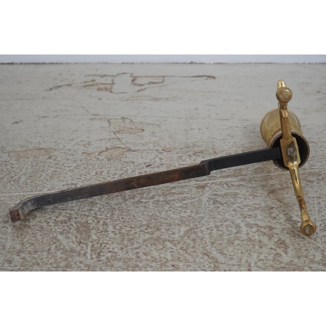 Pair Virginia Metalcrafters Colonial Style Brass Fireplace Andirons For Sale - Image 12 of 13