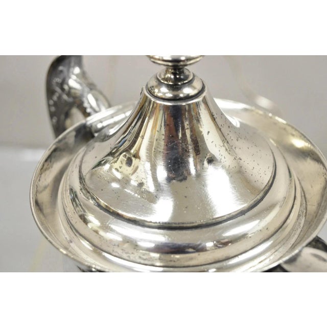Early 20th Century Antique Wilcox Silver Plate Co Victorian Porcelain Lined Tilting Coffee Tea Pot For Sale - Image 5 of 12