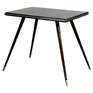 Mid-Century Modern Italian Rectangular Coffee Table in Wood and Brass, 1950s