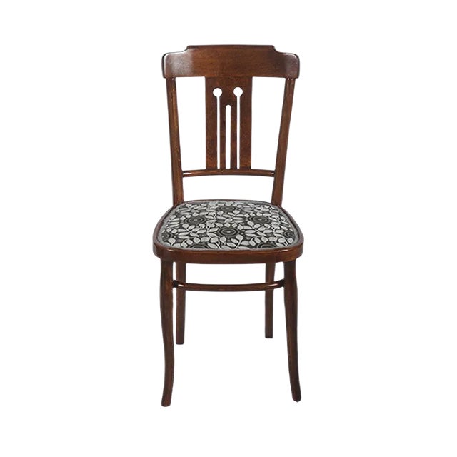 Art Nouveau Bentwood Dining Chair with Upholstery by Josef Hoffmann For Sale