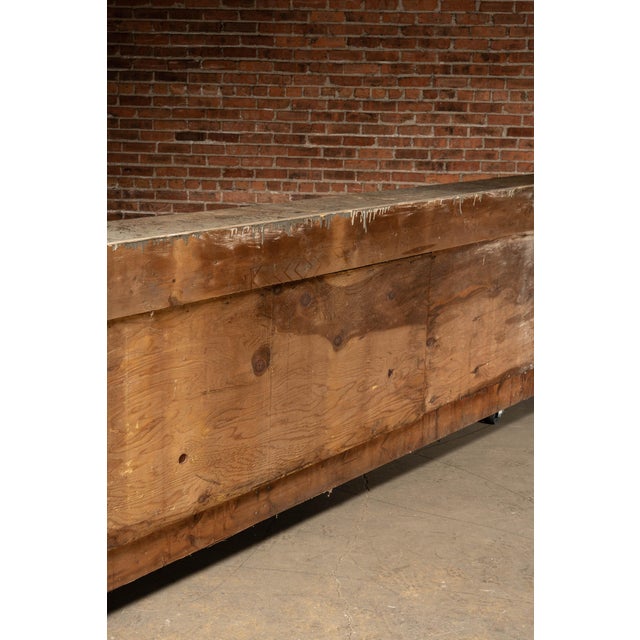 Early 20th Century Monumental Industrial Shop Workbench Cabinet With Labeled Drawers For Sale - Image 9 of 18