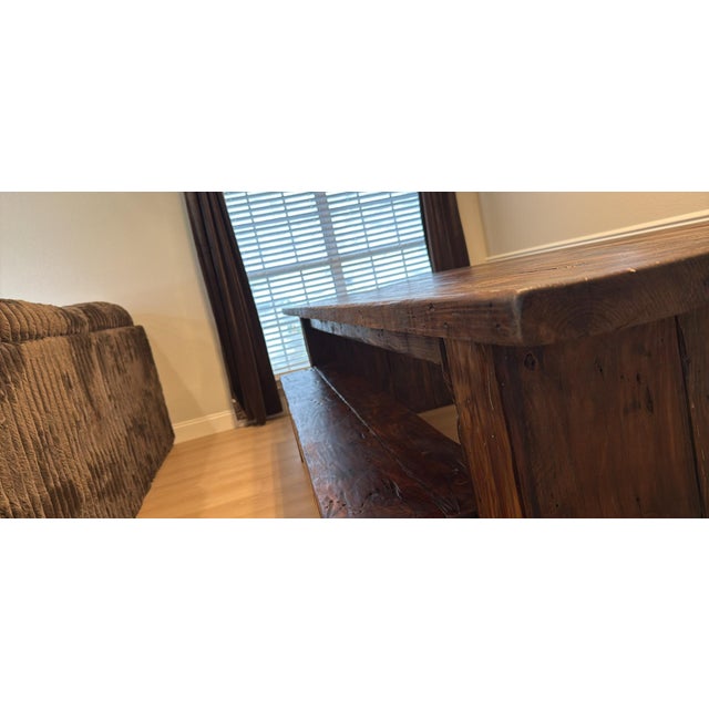 Modern Rustic Modern Solid Wood Dining Table & Bench For Sale - Image 3 of 4