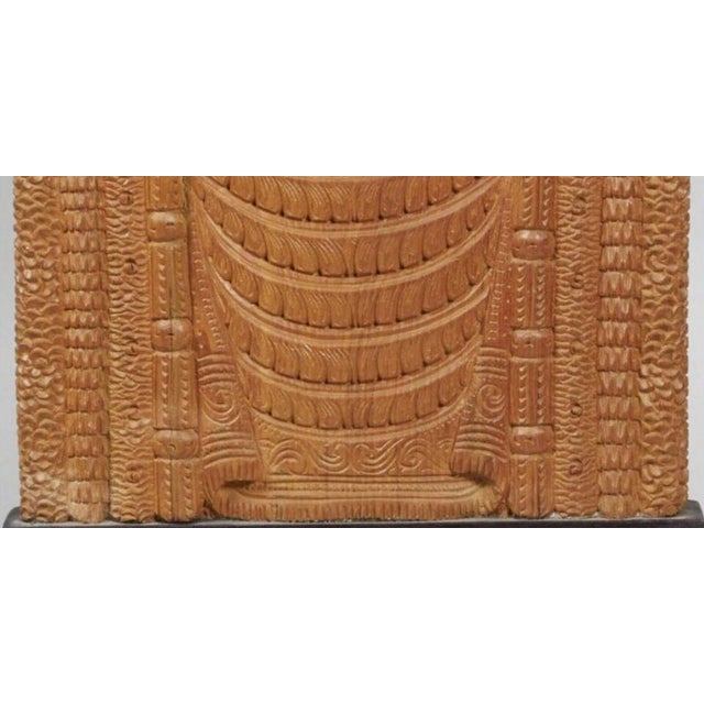 1950s Mid Century Statue Tirupati Vishnu Narayana Wood South India Vishnu Hardwood Large Antique Statue Indian Hindu Mysore For Sale - Image 5 of 12