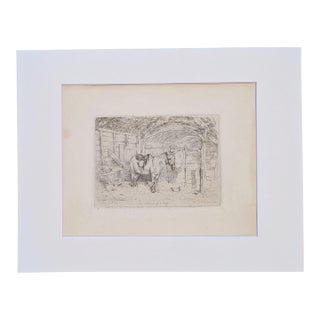 The Interior of a Shed (Donkey) | John Frederick Lewis Engraving | 1826 For Sale