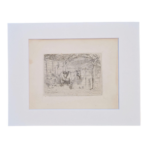 The Interior of a Shed (Donkey) | John Frederick Lewis Engraving | 1826