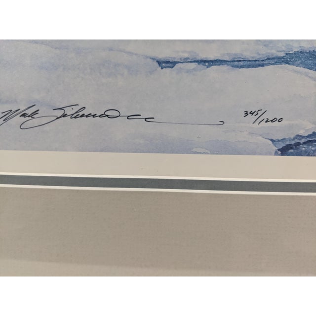 Late 20th Century Signed Limited Edition Native American Winter Landscape Panorama by Mark Silversmith, Framed & Matted For Sale - Image 14 of 17