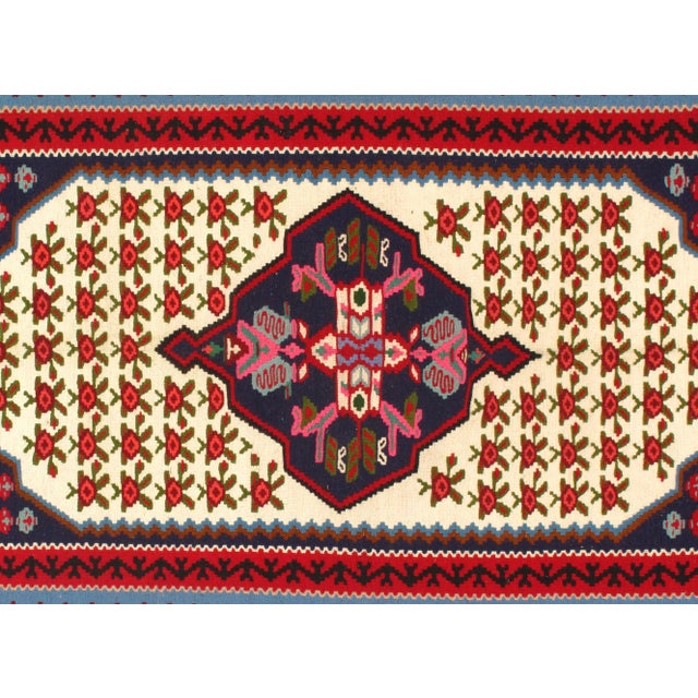Persian 1980s Persian Kilim Wool Rug - 3′7″ × 6′2″ For Sale - Image 3 of 5