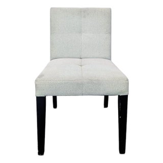 Crate & Barrel Low Back Dining Chair With Button Tufting For Sale