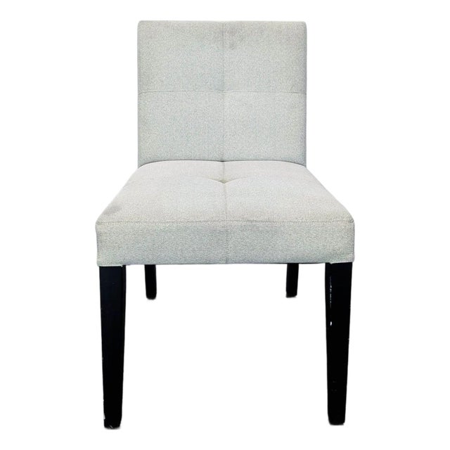 Crate & Barrel Low Back Dining Chair With Button Tufting For Sale