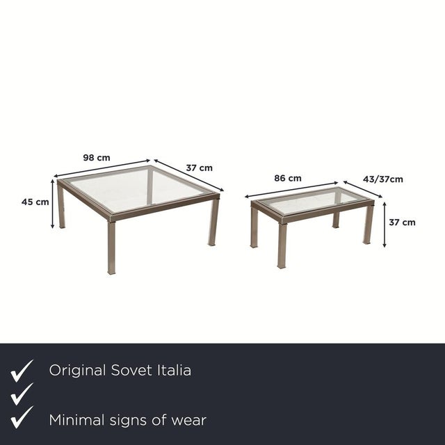 Here you get a super chic set from the Italian brand Sovet Italia. The set consists of three tables: a large square coffee...