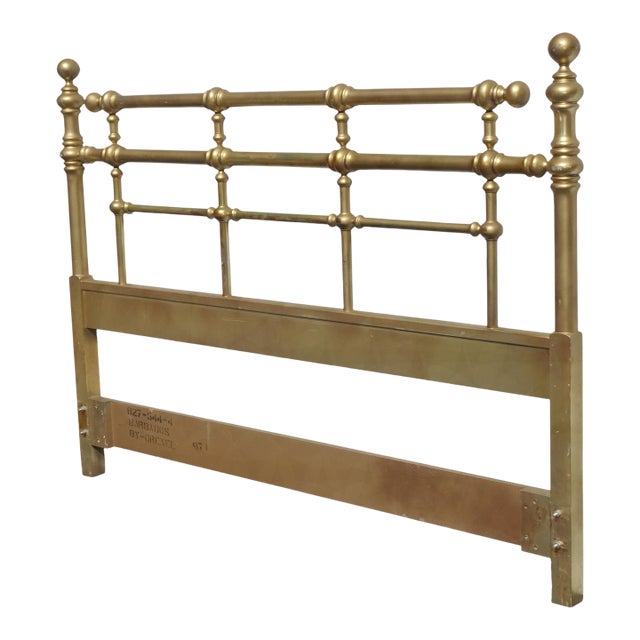 Vintage Drexel Hollywood Regency Gold Queen Headboard by Drexel For Sale