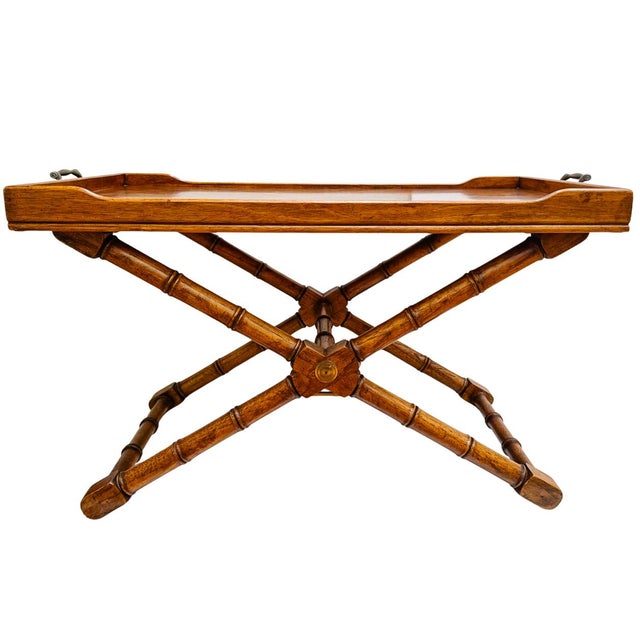 1970s Bamboo Accent Table With Removable Butler Tray by Drexel Heritage For Sale - Image 10 of 18