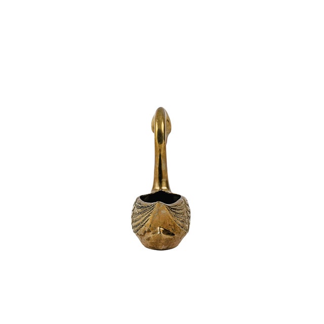 Vintage Mid-Century Solid Brass Swan Planter and/or Figurine 7". It features a gracefully arched neck that doubles as a...