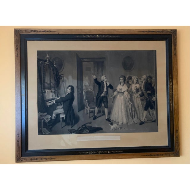 Circa 1900 “Beethoven Chez Mozart” Lithograph, Framed For Sale - Image 9 of 10