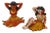1950s Mid-Century Hawaiian Sitting Hula Girl Ceramic Figure Statue Set, Pair For Sale