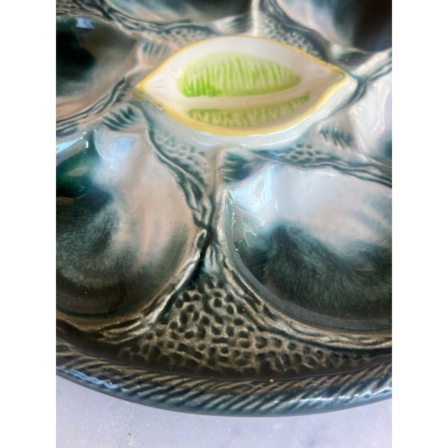 Vintage French Oyster Plate by Saint Clement For Sale - Image 9 of 11