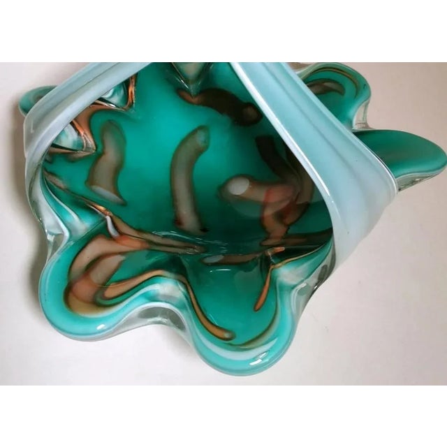 Italian Colored Opaline Murano Glass Basket, 1965 For Sale - Image 10 of 13