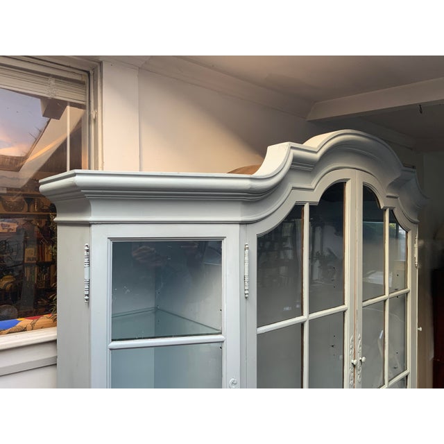 Vintage French Style Painted Display Cabinet For Sale - Image 11 of 11
