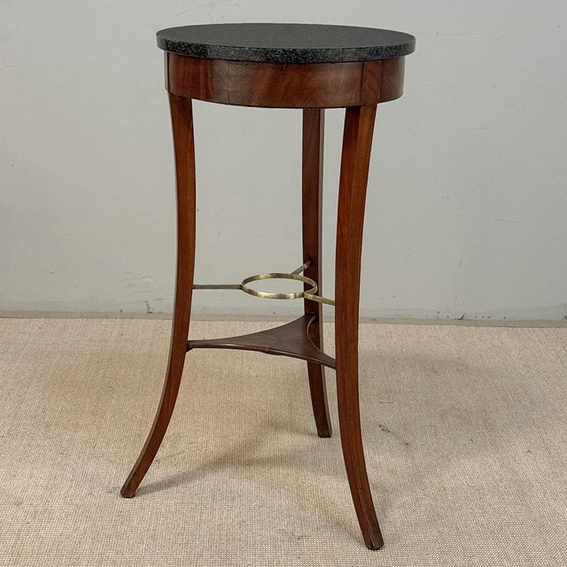 French Directoire Mahogany Black Marble Guéridon ~ End Table For Sale - Image 4 of 18