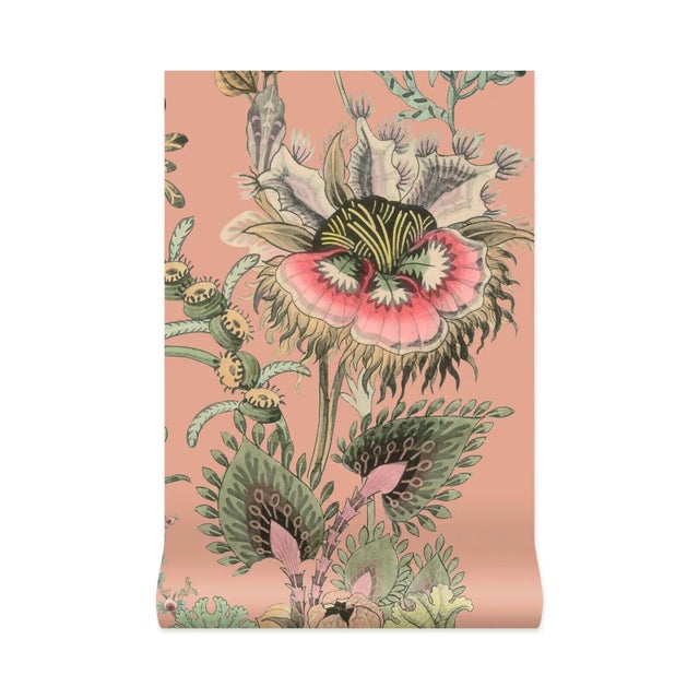 House of Hackney House of Hackney Flora Fantasia Wallpaper - Bisque Pink, Sample For Sale - Image 4 of 4