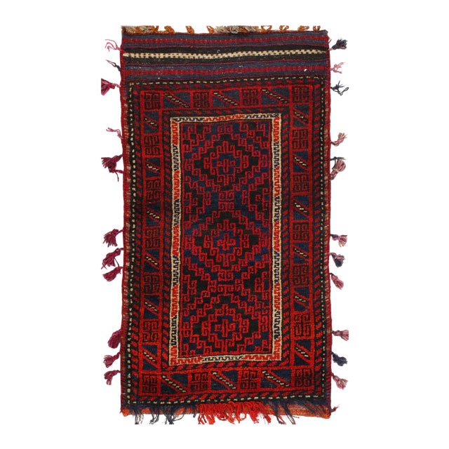 Vintage Persian Hand Knotted Shiraz Saddle Bag 2' X 3'7'' For Sale