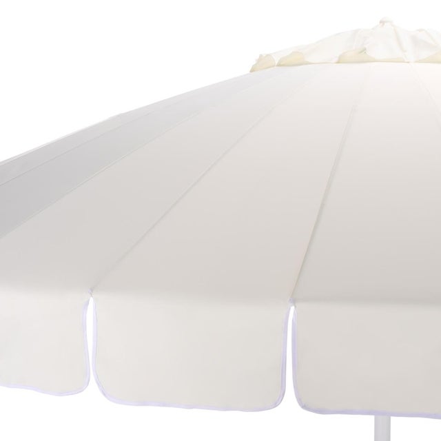 Spritely Home Panza 9 Ft Crank Umbrella, Ivory/White Pole For Sale - Image 4 of 9