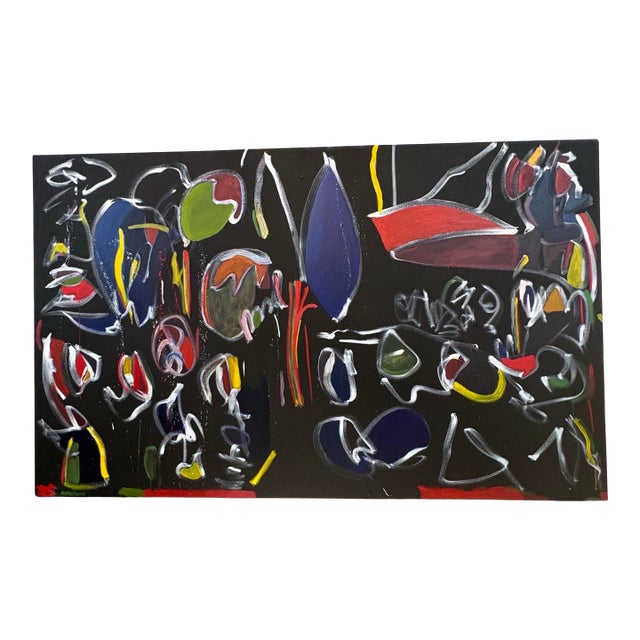 Large Impressive Abstract Painting in Acrylic by Artist Marjorie Schlossman, 6 Ft. X 10 Ft. For Sale