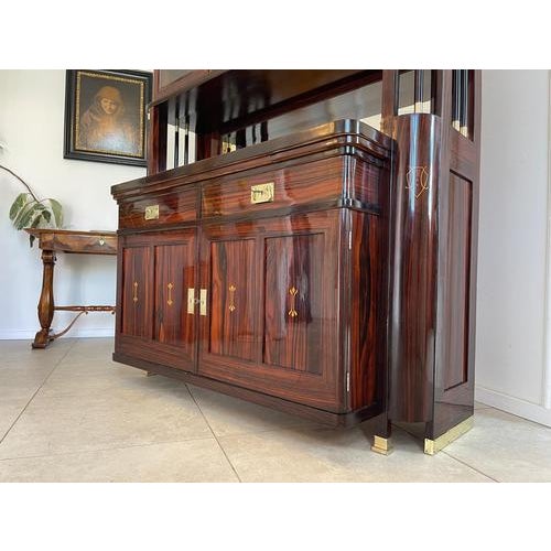 Brown Art Nouveau Credenza Bookcase For Sale - Image 8 of 18