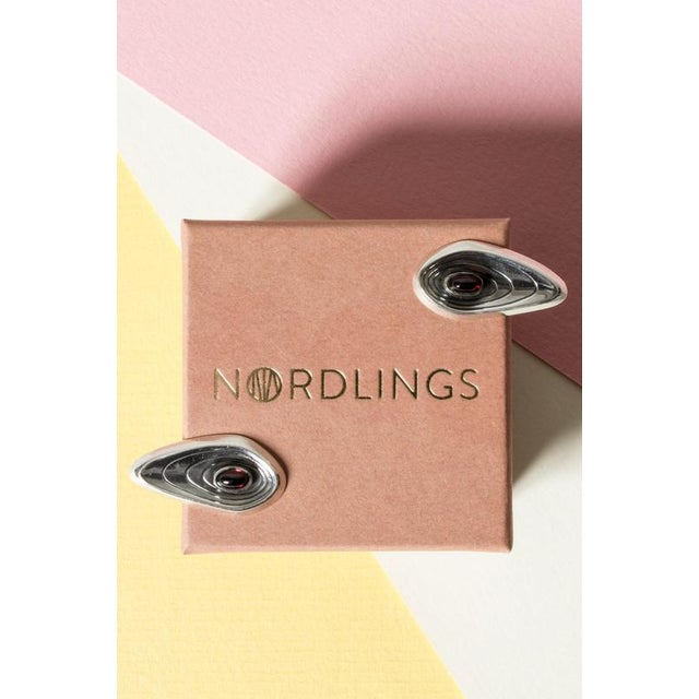 Silver and Garnet Earrings from Sven-Arne Gillgren, 1960s For Sale - Image 3 of 6