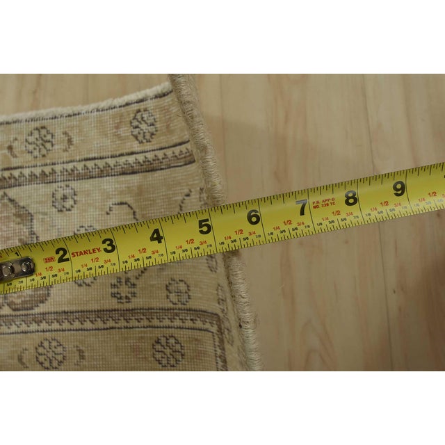 Tabriz Rug 6’5” X 9’5” Beige Vintage Distressed Wool Hand-Knotted Carpet For Sale - Image 12 of 14