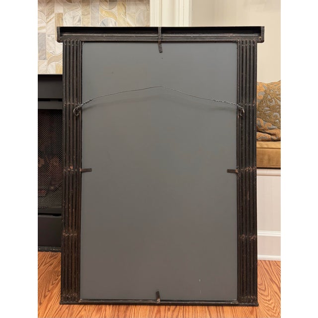 Monumental Vintage Neoclassical Black Cast Iron Wall Mirror For Sale - Image 12 of 12