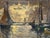 A painting * Large oil painting * Canvas stretched on a wooden frame * A harbor scene with sailing ships * By Hans...