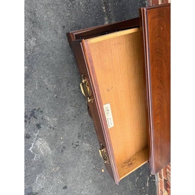 Late 20th Century Henkel Harris Cherry Single Drawer Side Cabinet/ Nightstand. For Sale - Image 12 of 17