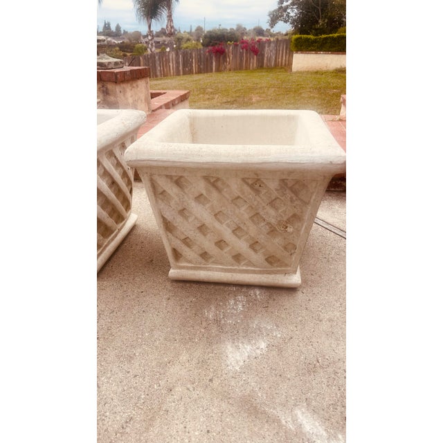 Very beautiful highly detained vintage planter boxes that have a inlay pattern as seen in pictures. They were in the...