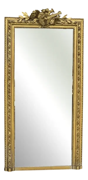 French Gilt Overmantle Pier Mirror, 1880s