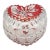Hofbauer "Byrdes" Ruby Crystal Heart Trinket Box With Lid (Vintage 1970’s-1990’s, Original Foil Label) For Sale